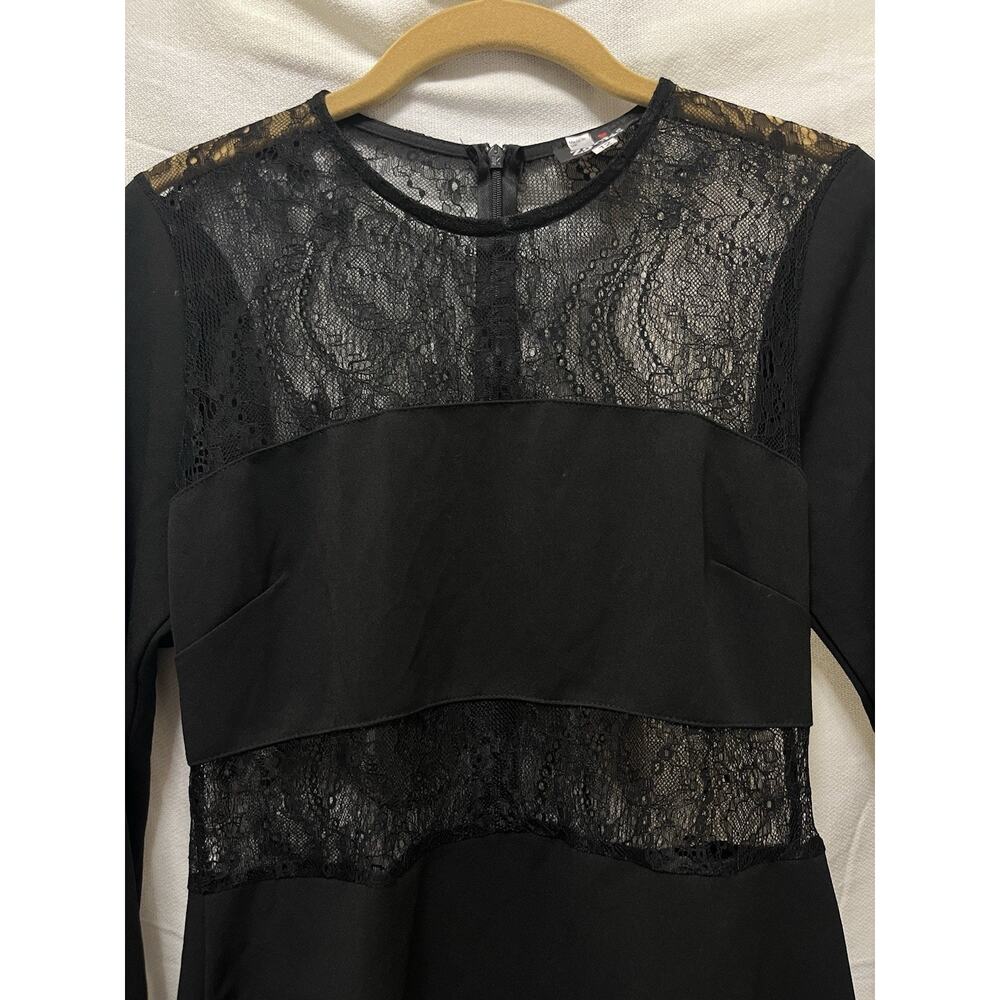 John Zack Tall Black Lace Dress With Split Sleeves US 8 UK 12 Witchy Whimsigoth - Picture 2 of 13